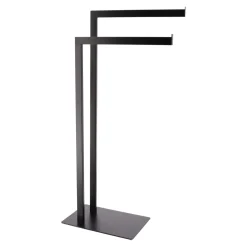 Toallero WC Negro De Metal Con 2 Barras