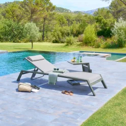 Tumbona ALLURE verde de aluminio