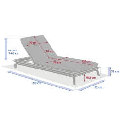 Tumbona MANISSA beige de aluminio