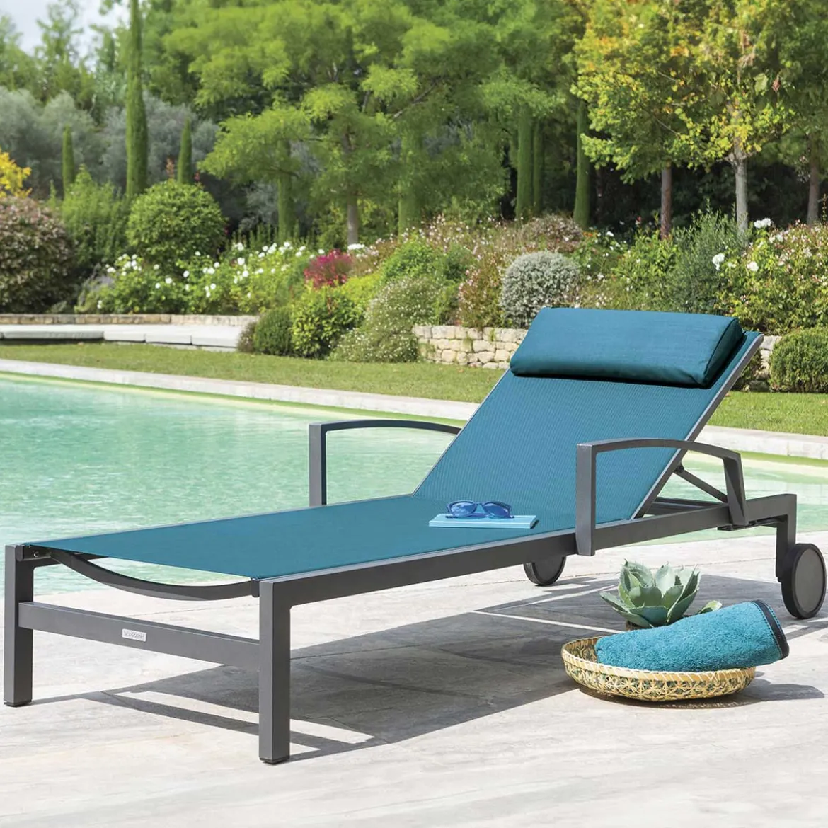 Tumbona OCALA azul canard y graphite