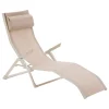 Tumbona plegable DECIMA de aluminio beige