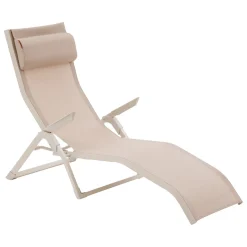 Tumbona plegable DECIMA de aluminio beige