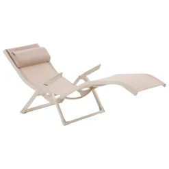 Tumbona plegable DECIMA de aluminio beige