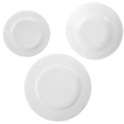Vajilla 18 Pzas Blanca Redonda De Porcelana
