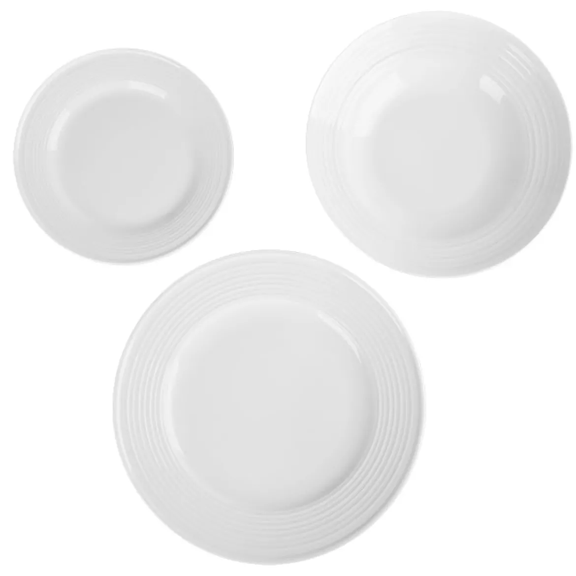 Vajilla 18 Pzas Blanca Redonda De Porcelana