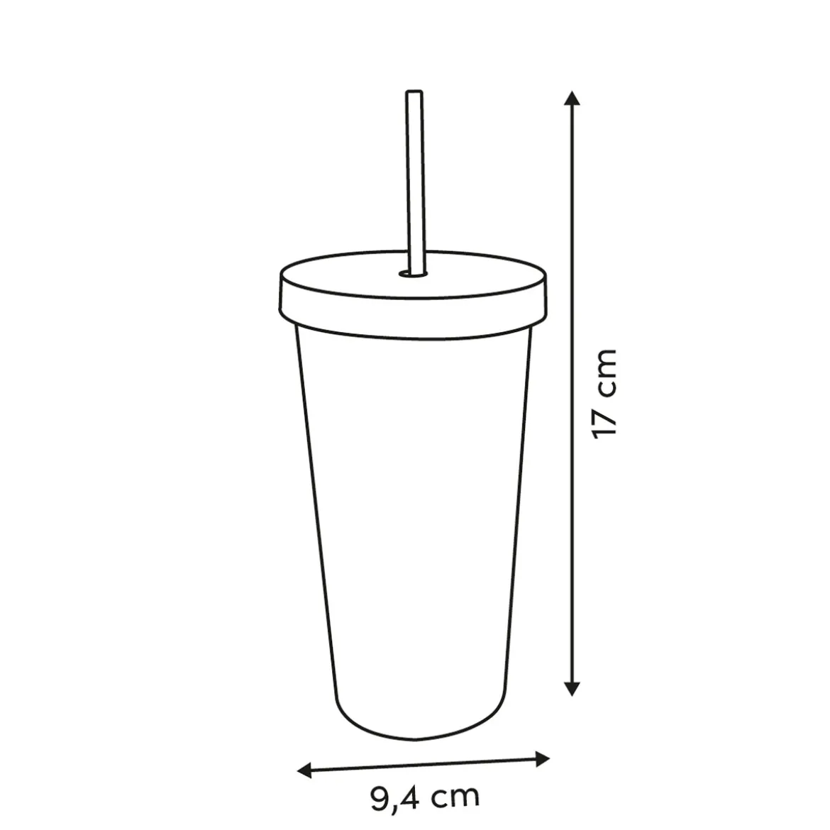 Vaso con tapa y pajita EDEN 55cl