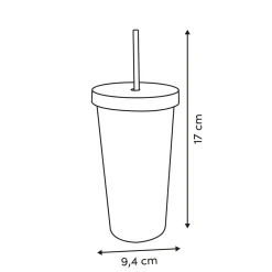Vaso con tapa y pajita SOLEA 55cl