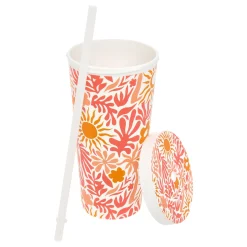 Vaso con tapa y pajita SOLEA 55cl