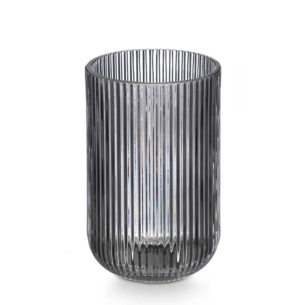 Vaso De Agua Rayas Gris De Vidrio 43cl