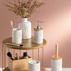 Vaso De Lavabo Efecto Mármol Blanco