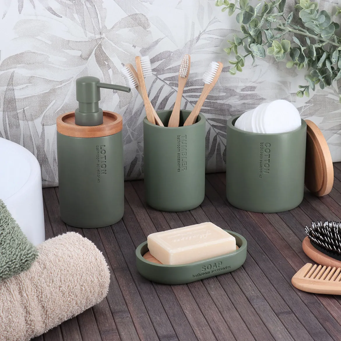 Vaso de lavabo verde caqui