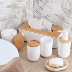 Vaso Porta Cepillos De Dientes De Bambú