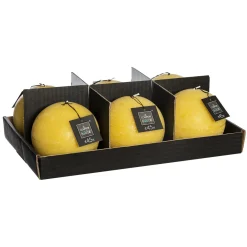 Vela Bola Rústica Amarilla 10Cm
