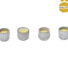 Vela citronela con tarro gris de cerámica
