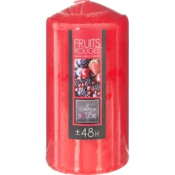 Vela Pilar Aroma Frutos Rojos 7x14Cm