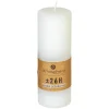 Vela Pilar Demi De Rayas Blanca 14cm