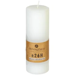 Vela Pilar Demi De Rayas Blanca 14cm