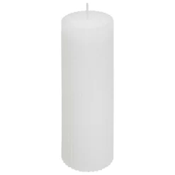 Vela Pilar Demi De Rayas Blanca 14cm