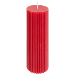 Vela Pilar Demi De Rayas Roja 14cm