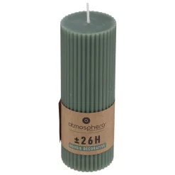 Vela Pilar Demi De Rayas Verde 14cm