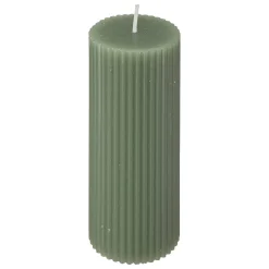 Vela Pilar Demi De Rayas Verde 14cm