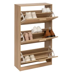 Zapatero con 3 cajones beige 113cm