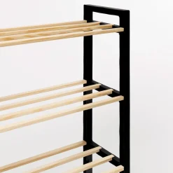 Zapatero con 4 niveles negro de madera