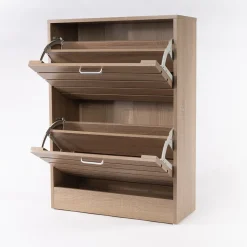 Zapatero natural con 2 cajones 84cm